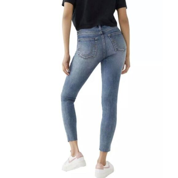 True Religion Halle Destroyed Raw Hem Mid Rise Skinny Jeans - New 31 waist - Picture 2 of 3